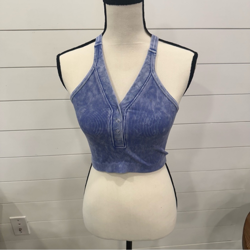 Zenana Outfitters Indigo Ribbed Tank Top